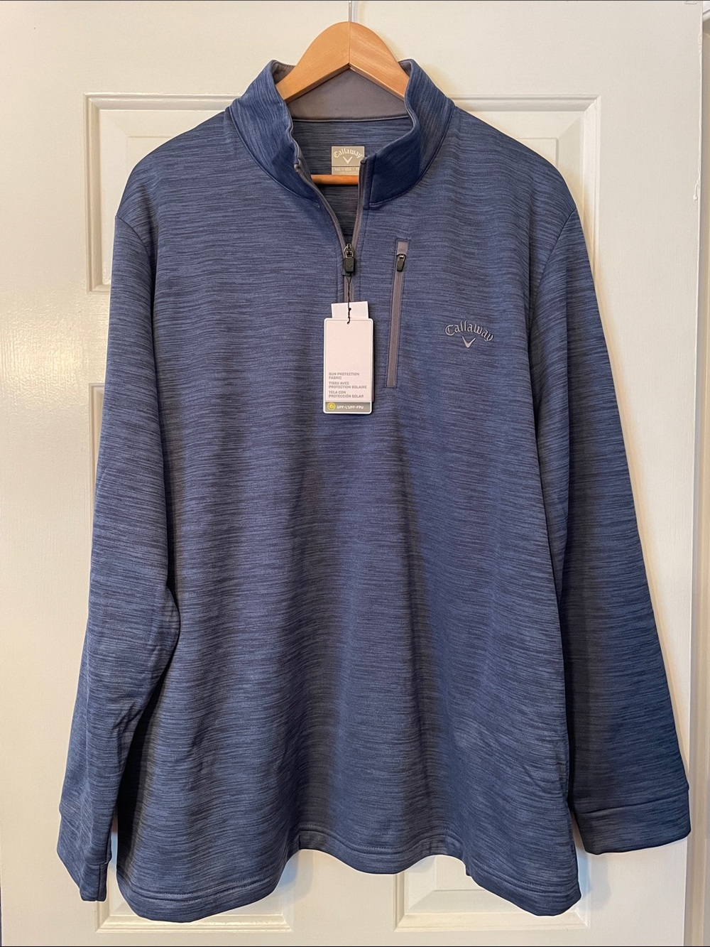 Callaway Men's Heather Navy Blue Quarter-Zip Sweater